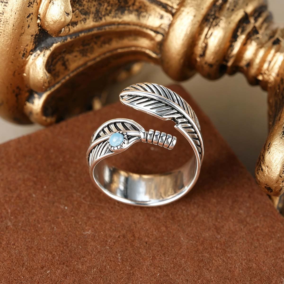Artistic Ethnic Adjustable Open Ring, Unique Charming Design